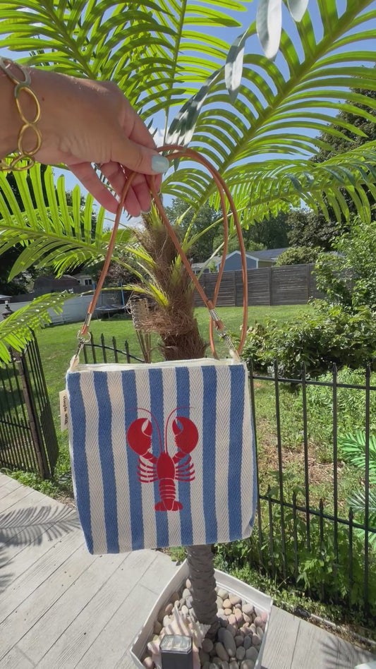 Blue Stripe Lobster Tote