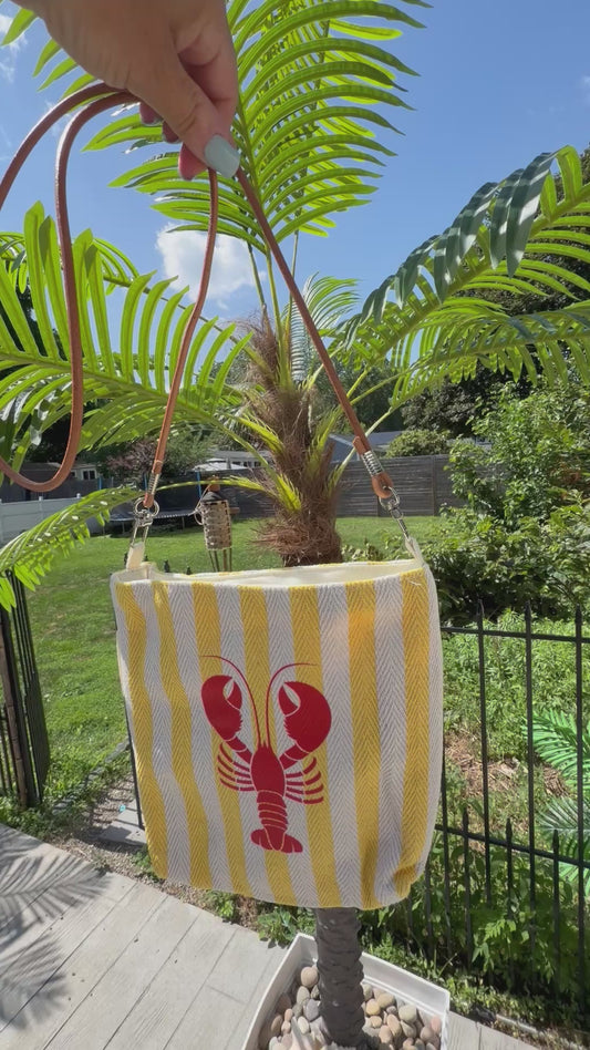 Yellow Stripe Lobster Tote
