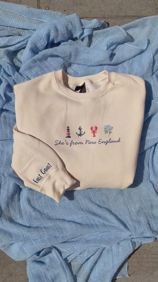 She’s from New England Coastal Crewneck Sweatshirt
